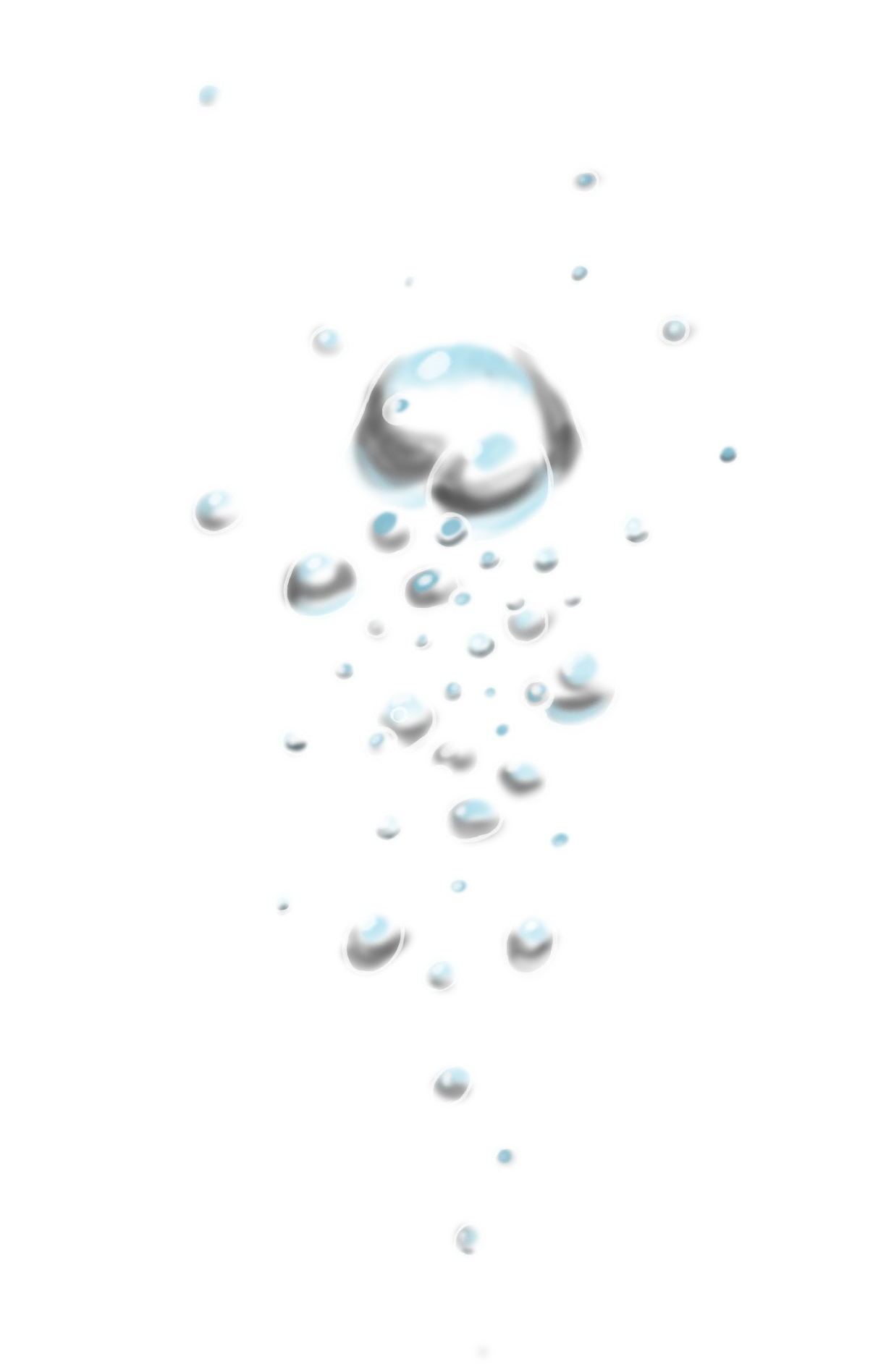 Colour illustration of air bubbles in water.